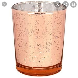 Rose gold votives with fake tea light candles